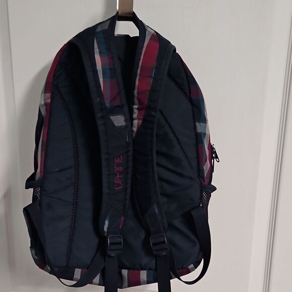Dakine Laptop Backpack Garden Plaid - Gray Navy Purple Travel School - Picture 8 of 12